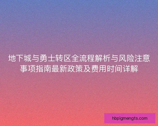 地下城与勇士转区全流程解析与风险注意事项指南最新政策及费用时间详解