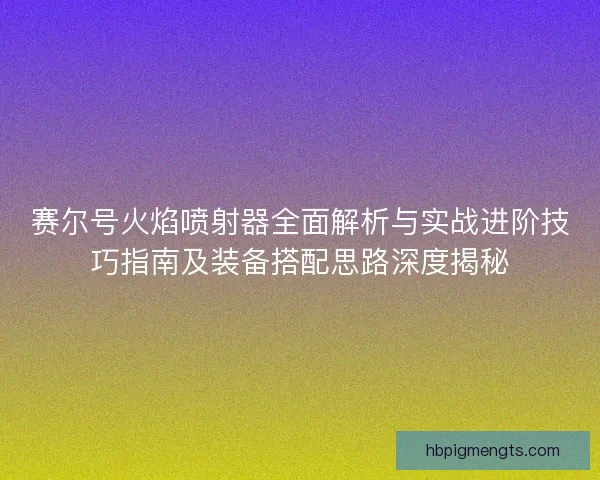 赛尔号火焰喷射器全面解析与实战进阶技巧指南及装备搭配思路深度揭秘