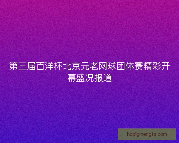 第三届百洋杯北京元老网球团体赛精彩开幕盛况报道