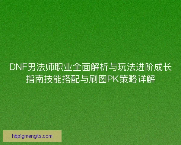 DNF男法师职业全面解析与玩法进阶成长指南技能搭配与刷图PK策略详解