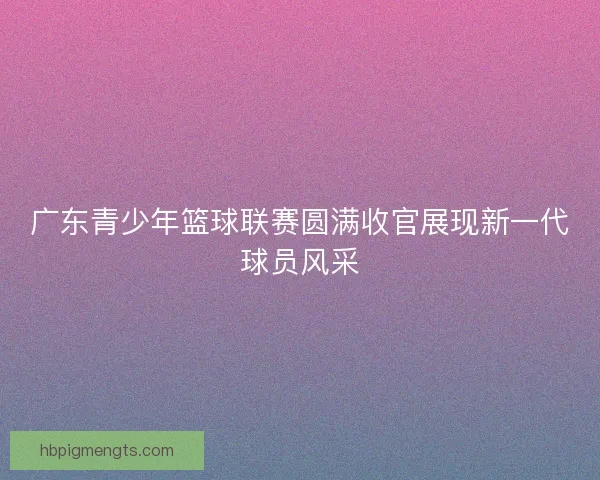 广东青少年篮球联赛圆满收官展现新一代球员风采